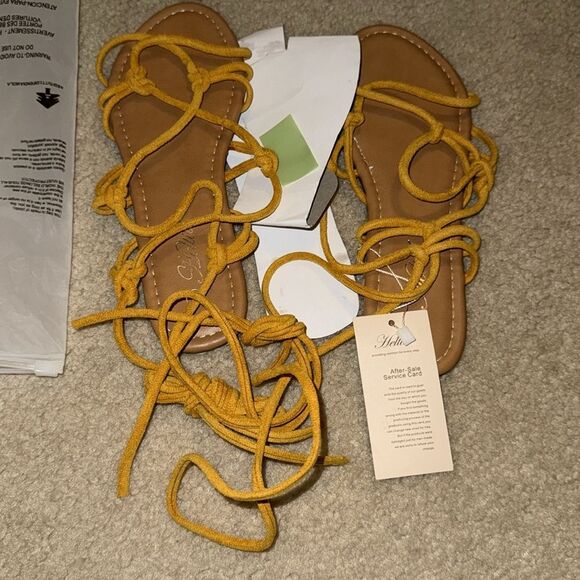 Women's Open Toe Lace Up Gladiator FlatSlip on Roman Sandals 7.5 NWT - Picture 9 of 10